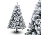 Jayseuw 150Cm Albero Di Natale Artificiale Con Neve, Inclusa Base In Metallo Con 550 Punte Aghi In Pvc, Albero Di Natale In Pvc, Bianco
