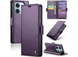 Custodia In Pelle Per Xiaomi Redmi 15C 5G/4G Custodia A Portafoglio Con Carta Protettiva E Supporto Viola
