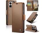 Custodia In Pelle Per Xiaomi 15T Portafoglio Porta Carte Custodia Protettiva Con Funzione Stand Marrone