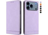 Custodia Per Iphone 17 Pro, Custodia Retro In Finto Cuoio Con Supporto E Slot Per Carte Di Credito Viola