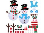 Set Di 2 Pupazzi Di Neve Decorativi Da 32 Pezzi, Decorazione Natalizia E Gioco Per Bambini - Feltsnowman