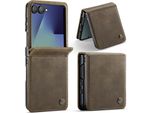 Custodia Per Cellulare Per Samsung Galaxy Z Flip 7 Flip Cover In Pelle Marrone