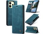 Custodia Per Xiaomi Redmi Note 14 4G Custodia Retrò In Finto Cuoio Con Funzione Di Stand Copertura Protettiva Blu