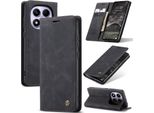 Custodia Per Xiaomi Redmi Note 14 Pro 4G Custodia Retrò In Finto Cuoio Con Funzione Di Stand Cover Protettiva Nero