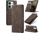 Cover Per Xiaomi Redmi 15C 5G/4G Custodia In Finto Cuoio Retrò Con Funzione Di Stand Copertura Protettiva Caffè