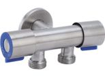 G1/2 Valvola Angolare In Acciaio Inox A 1 Ingresso E 2 Uscite Rubinetto Acqua Fredda A Doppia Maniglia E Doppio Comando