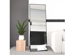 Specchio A Figura Intera 165 X 60 Cm, A Libera Installazione, Appeso O Appoggiato, Grande Specchio Da Pavimento Con Cornice In Lega Di Alluminio Nero Per Soggiorno O Camera Da Letto, Rettangolare