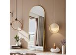Specchio A Figura Intera 165X60 Cm, Rettangolare, Da Appoggio O Da Parete, Cornice In Alluminio, Ideale Per Bagni, Camere Da Letto, Ingressi E Corridoi, Dorato