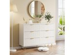Cassettiera Moderna Con 6 Cassetti In Legno E Rattan, Mobile Multifunzionale Per Camera Da Letto, Soggiorno, Corridoio, Design Elegante E Compatto