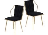 Set Di 2 Sedie Da Pranzo In Velluto Con Schienale Intrecciato E Gambe In Metallo Dorato, Sedie Da Salotto, Per Sala Da Pranzo, Soggiorno, Cucina, Bagno Turco (Grigio)