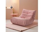 Poltrona Pigra In Peluche Rosa, Tessuto In Morbida Pelle D'agnello, Leggera E Portatile, Imbottitura Ad Alta Densità, Ideale Per Il Soggiorno, La Camera Da Letto O L'ufficio