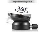 Base Di Livellamento Per Treppiede, Testa Per Fotocamera, Lega Di Alluminio, Livella A Bolla D'aria, Piastra Di Regolazione, Inclinazione Di 15° Con Vite Di Fissaggio Da 1/4 Di Pollice, Compatibile Con Fotocamere Dslr Canon, Nikon, Sony