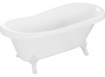 Vasca Da Bagno Autoportante Retro 150X73 Cm Bianco Bianco