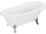 Vasca Da Bagno Autoportante Retro 150X73 Cm Bianco Cromo