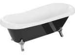 Vasca Da Bagno Autoportante Retro 170X75 Cm Cromo Nero