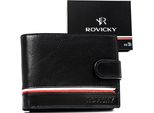 Rovicky | Portafoglio Da Uomo In Pelle Nera, Con Protezione Rfid, Nero, 12,5X10 Cm