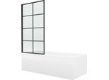 Mexen Cubik Vasca Rettangolare 150 X 70 Cm Con Rivestimento E Paravento A 1 Anta 70 Cm, Motivo Nero - 550315070X9307017077