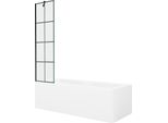 Mexen Cubik Vasca Rettangolare 160 X 70 Cm Con Rivestimento E Paravento 1 Anta 50 Cm, Motivo Nero - 550316070X9505007077