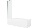 Mexen Vega Vasca Rettangolare 160 X 70 Cm Con Pannello E Schermo A 1 Anta 50 Cm, Trasparente, Cromo - 550116070X9505000001