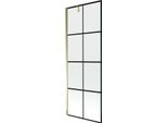 Mexen Next Paratia Da Doccia 1 Anta 70 X 150 Cm, Griglia Nera, Dorata - 895-070-000-00-77-50