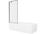 Mexen Vega Vasca Rettangolare 170 X 70 Cm Con Pannello E Schermo A 1 Anta 80 Cm, Motivo Nero - 550117070X9508007070