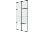 Mexen Next Pannello Da Doccia A 1 Anta 90 X 150 Cm, Griglia Nera, Bianco - 895-090-000-00-77-20