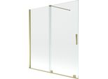 Mexen Velar Paravento Per Vasca Da Bagno A 2 Ante Scorrevoli 150 X 150 Cm, Trasparente, Dorato - 896-150-000-01-50