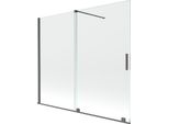 Mexen Velar Paratia Da Vasca Da Bagno 2 Ante Scorrevoli 180 X 150 Cm, Trasparente, Grigio Canna Di Fucile Spazzolato