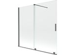 Mexen Velar Paratia Doccia A 2 Ante Scorrevoli 170 X 160 Cm, Trasparente, Grigio Canna Di Fucile Spazzolato - 896-170-000-01-66
