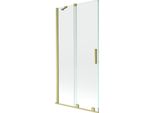 Mexen Velar Paratia Per Doccia A 2 Ante Scorrevoli 95 X 150 Cm, Trasparente, Oro Spazzolato - 896-095-000-01-55