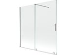 Mexen Velar Paratia Per Vasca Da Bagno A 2 Ante Scorrevoli 160 X 150 Cm, Trasparente, Cromo - 896-160-000-01-01
