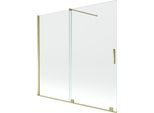 Mexen Velar Paravento Vasca Da Bagno Scorrevole A 2 Ante 170 X 150 Cm, Trasparente, Oro - 896-170-000-01-50