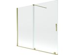 Mexen Velar Paravento Da Bagno 2-Ante Scorrevole 180 X 150 Cm, Trasparente, Dorato - 896-180-000-01-50