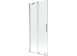 Mexen Velar Paravento Per Vasca Da Bagno A 2 Ante Scorrevoli 85 X 150 Cm, Trasparente, Cromo - 896-085-000-01-01