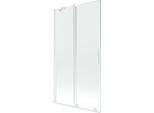 Mexen Velar Paravento Vasca Scorrevole A 2 Ante 100 X 150 Cm, Trasparente, Bianco - 896-100-000-01-20