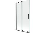 Mexen Velar Paratia Per Vasca Da Bagno A 2 Ante Scorrevoli 100 X 150 Cm, Trasparente, Nero - 896-100-000-01-70