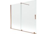Mexen Velar Paravento Per Doccia A 2 Ante Scorrevoli 180 X 150 Cm, Trasparente, Oro Rosa - 896-180-000-01-60