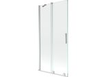 Mexen Velar 2-Ante Paravento Per Vasca Da Bagno Scorrevole 90 X 150 Cm, Trasparente, Cromo - 896-090-000-01-01