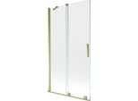 Mexen Velar Paratia Per Vasca Da Bagno A 2 Ante Scorrevoli 100 X 150 Cm, Trasparente, Dorato - 896-100-000-01-50