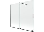 Mexen Velar Pareti Da Bagno Scorrevoli A 2 Ante 180 X 150 Cm, Trasparente, Nero - 896-180-000-01-70