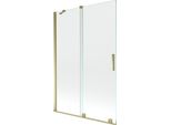 Mexen Velar Paratia Per Vasca Da Bagno Scorrevole A 2 Ante 120 X 150 Cm, Trasparente, Dorato - 896-120-000-01-50