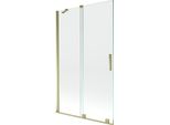 Mexen Velar Paratia Per Vasca Da Bagno Scorrevole A 2 Ante 110 X 150 Cm, Trasparente, Dorato - 896-110-000-01-50