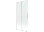 Mexen Velar Paratia Per Vasca Da Bagno Scorrevole A 2 Ante 90 X 150 Cm, Trasparente, Bianco - 896-090-000-01-20