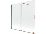 Mexen Velar Paratia Doccia 2 Ante Scorrevoli 170 X 150 Cm, Trasparente, Rame Spazzolato - 896-170-000-01-65