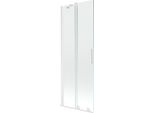 Mexen Velar Paratia Da Vasca Da Bagno 2 Ante Scorrevoli 70 X 150 Cm, Trasparente, Bianco - 896-070-000-01-20