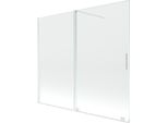 Mexen Velar Paravento Da Bagno A 2 Ante Scorrevoli 180 X 150 Cm, Trasparente, Bianco - 896-180-000-01-20