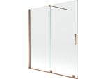 Mexen Velar Paratia Per Vasca Da Bagno A 2 Ante Scorrevoli 150 X 150 Cm, Trasparente, Oro Rosa - 896-150-000-01-60