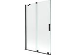 Mexen Velar Paratia Da Vasca A 2 Ante Scorrevole 110 X 150 Cm, Trasparente, Nero - 896-110-000-01-70
