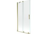 Mexen Velar Paratia Per Vasca Da Bagno A 2 Ante Scorrevoli 95 X 150 Cm, Trasparente, Dorato - 896-095-000-01-50
