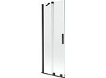 Mexen Velar Paravento Per Vasca Da Bagno A 2 Ante Scorrevoli 70 X 150 Cm, Trasparente, Nero - 896-070-000-01-70